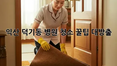 익산 덕기동 병원 청소, 꿀팁 대방출! ✨
